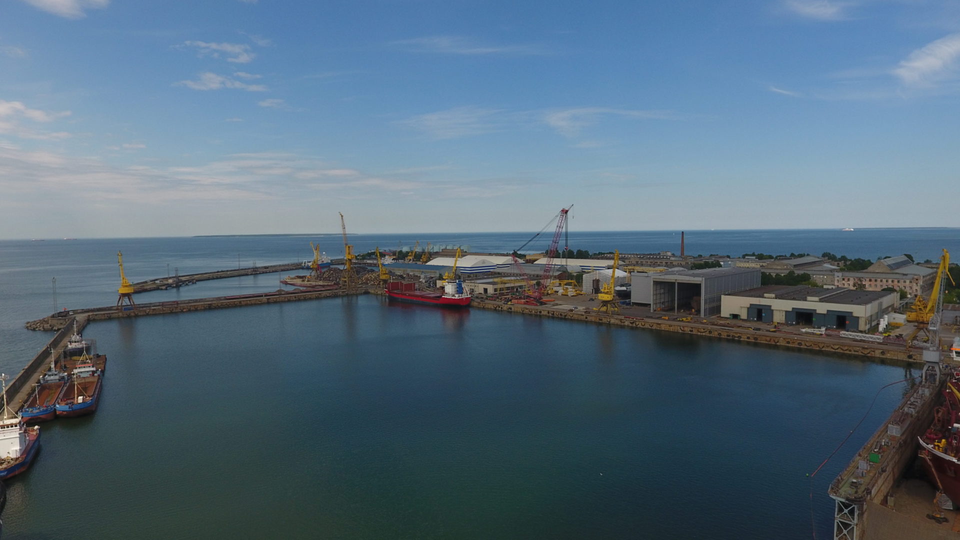 Piers 9-15 of the BLRT Shipyard, Tallinn, Estonia