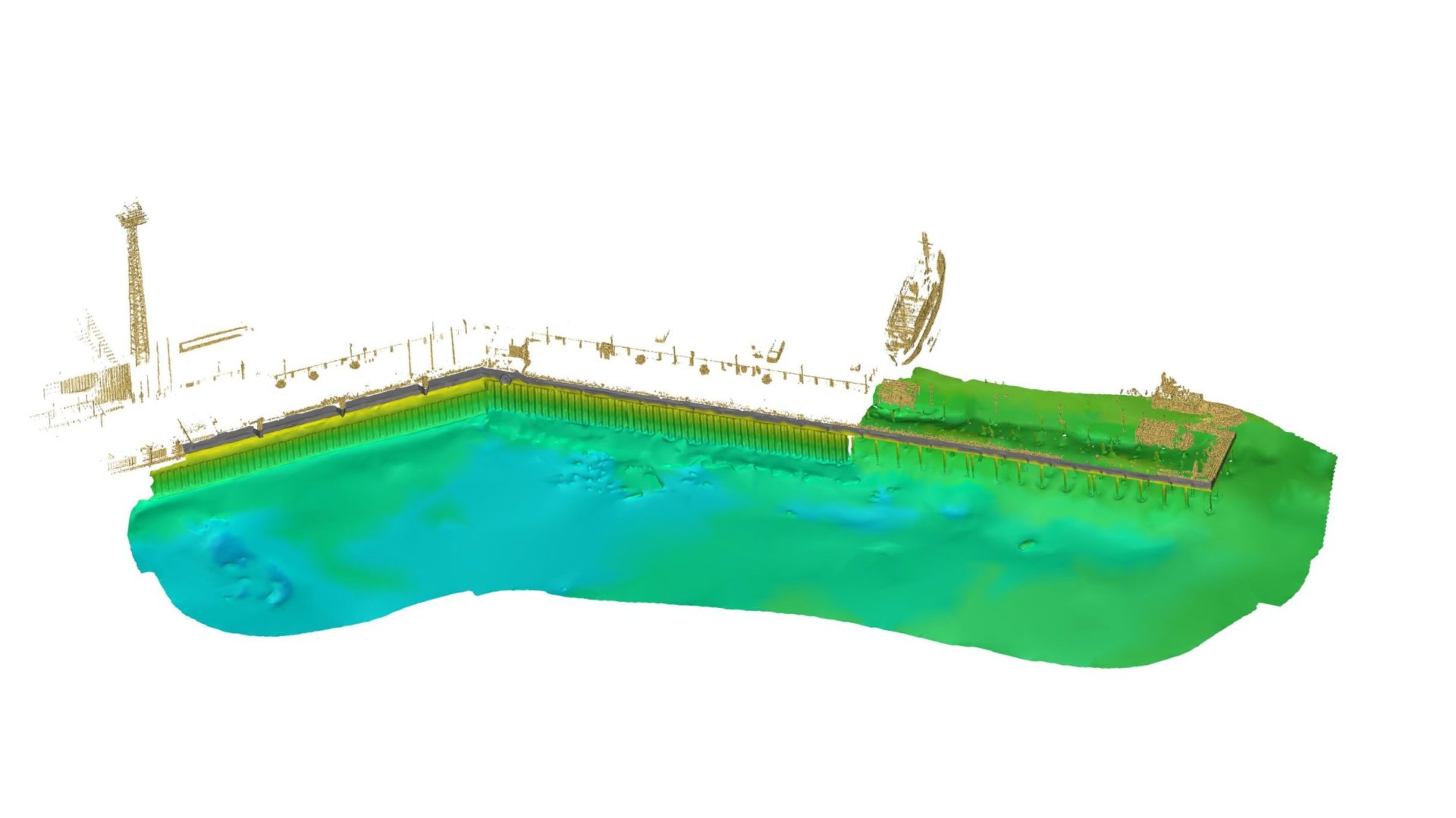 Combined MBES and LIDAR scan of pier EPL at Helsinki port