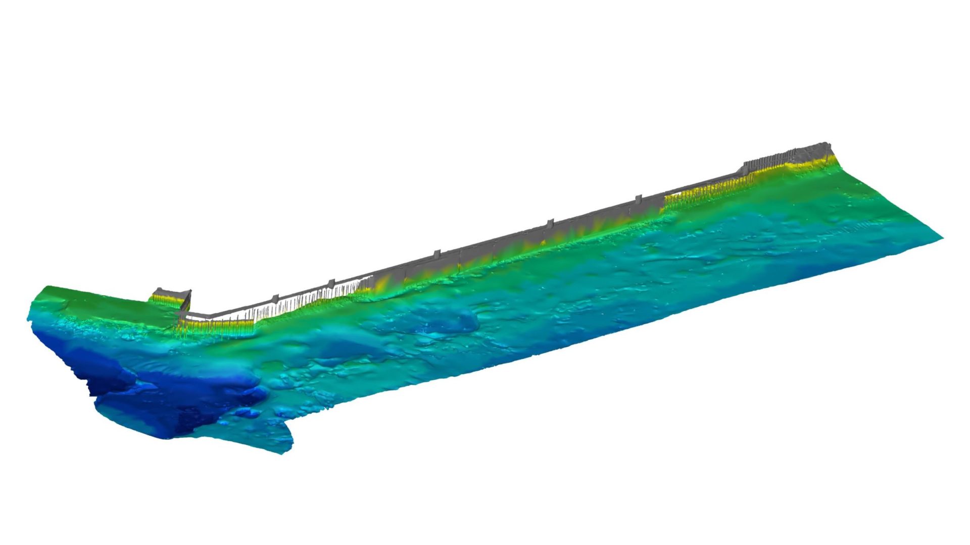 MBES scan of piers ERA and ERB at Helsinki port