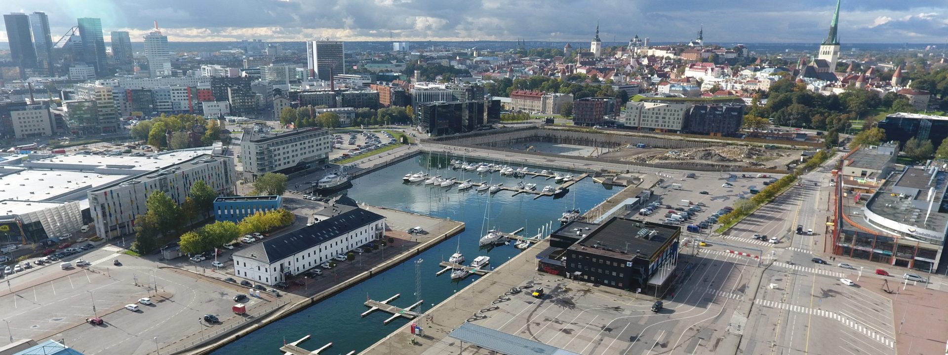 Drone photo of a marine engineering project